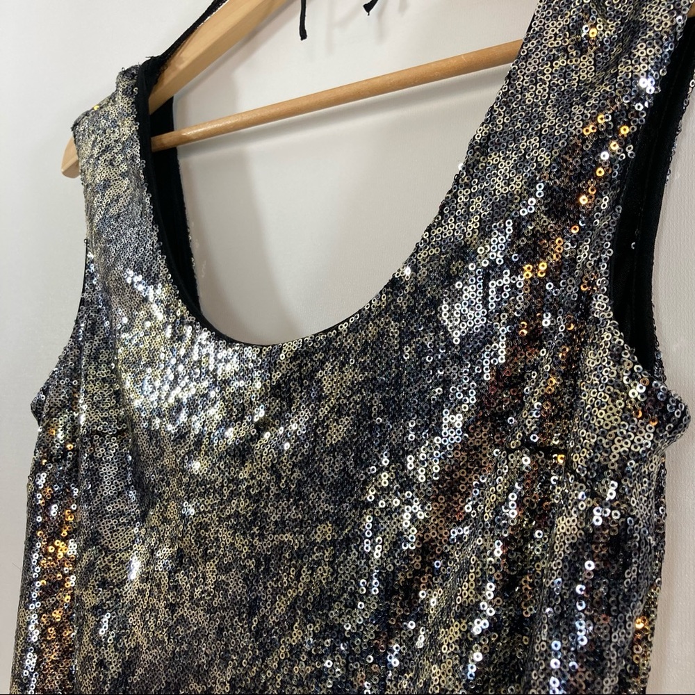 Aqua Brand, Metallic Sequin Club Mini Dress, Size 6 - Picture 3 of 7